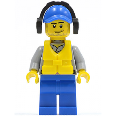 coast guard city - crew member male blue cap with hole headphones