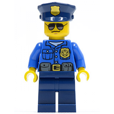 police - city officer gold badge police hat sunglasses