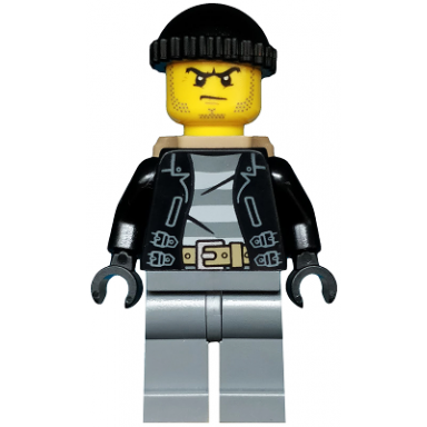 police - city bandit male with black stubble and backpack