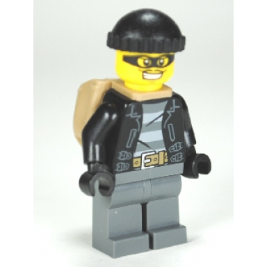 police - city bandit male black knit cap backpack mask