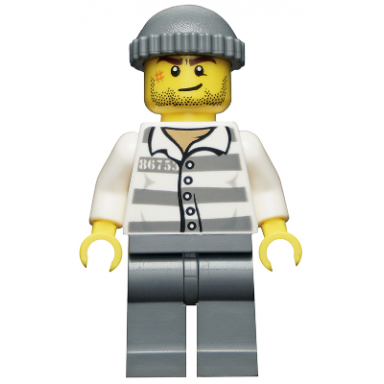 police - jail prisoner 86753 prison stripes dark bluish gray knit cap