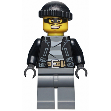 police - city bandit male black knit cap mask