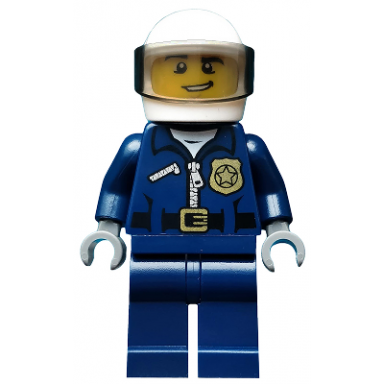 police - city motorcycle officer lopsided grin