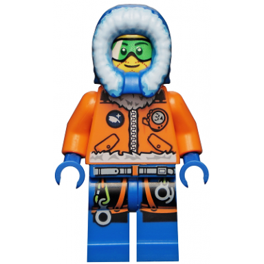 arctic explorer male with green goggles