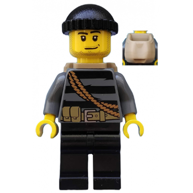 police - city burglar knit cap and open backpack