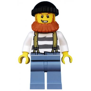 swamp police - crook male with black knit cap and dark orange beard
