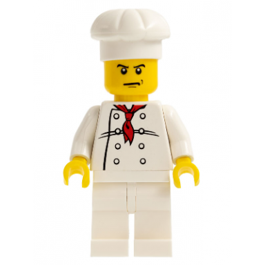 chef - white torso with 8 buttons white legs angry eyebrows