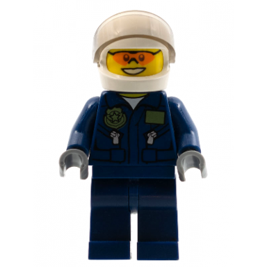 swamp police - helicopter pilot dark blue flight suit with badge helmet plain hips and legs