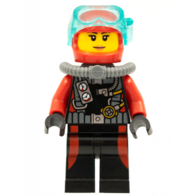 scuba diver female without flippers