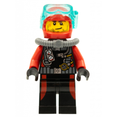 scuba diver male without flippers