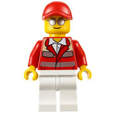 paramedic - red uniform male red short bill cap