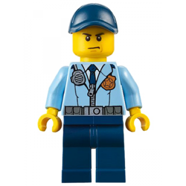 police - city officer jacket with dark blue tie and gold badge dark blue legs dark blue cap