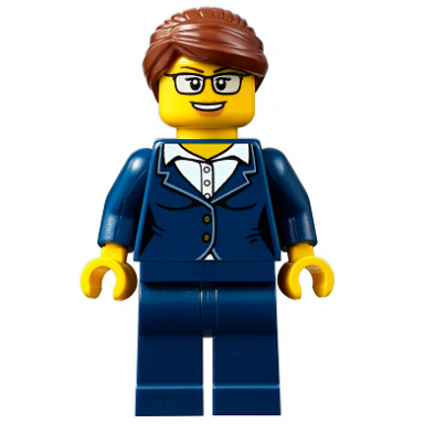 businesswoman - dark blue pants suit glasses