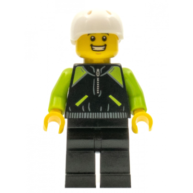 cyclist - lime and black jacket