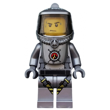 volcano explorer - male scientist with heatsuit sweat drops