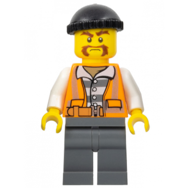 police - city bandit male black knit cap moustache handlebar