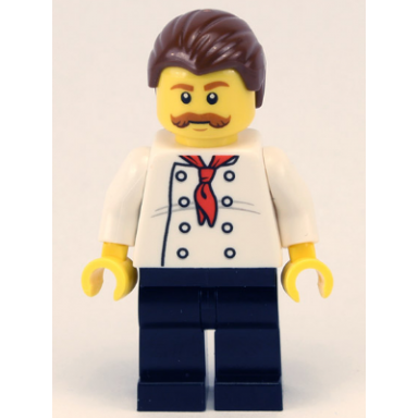 pizza van chef black legs reddish brown moustache