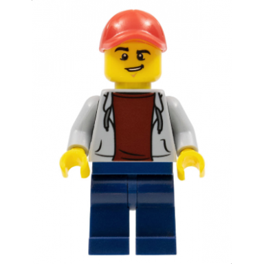 atv driver - male open hoodie dark blue legs red cap