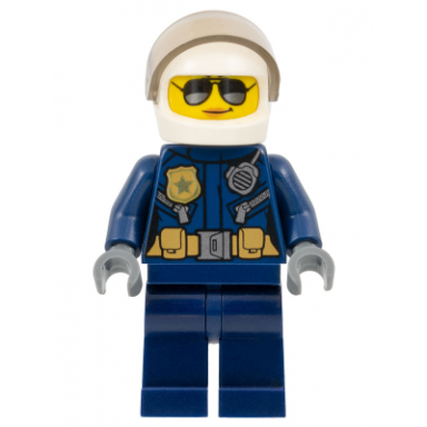 police - city helicopter pilot female silver sunglasses