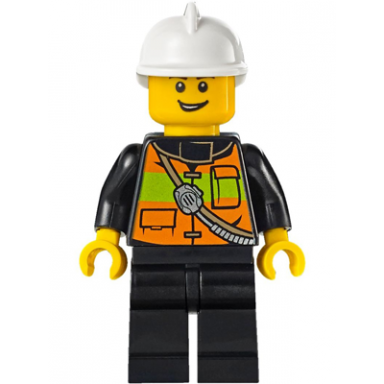 fire - reflective stripe vest with pockets and shoulder strap white fire helmet