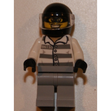 police - jail prisoner 86753 prison stripes black helmet with visor