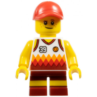 beachgoer - boy red cap and basketball jersey