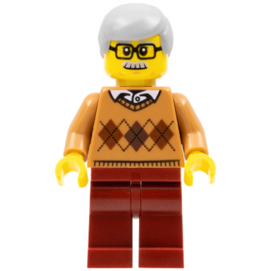 city newsstand visitor - medium nougat argyle sweater dark red legs light bluish gray hair
