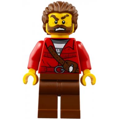 mountain police - crook male with red fringed shirt with strap and pouch skunk fighter