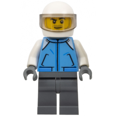helicopter pilot - medium blue jacket