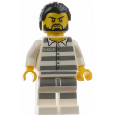 mountain police - jail prisoner 50380 prison stripes black hair beard