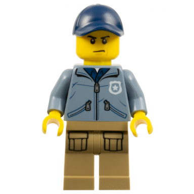 mountain police - officer male dark blue cap sand blue jacket