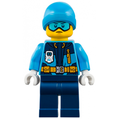 arctic explorer - male dark blue legs dark azure beanie medium azure ski goggles
