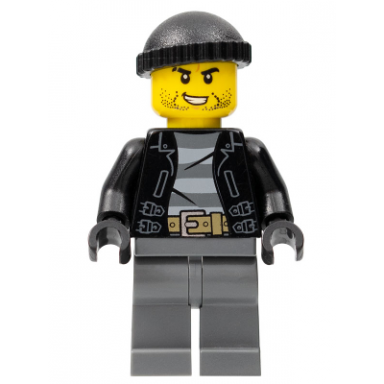 police - city bandit crook black knit cap black stubble