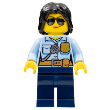 police officer female dark blue legs sunglasses