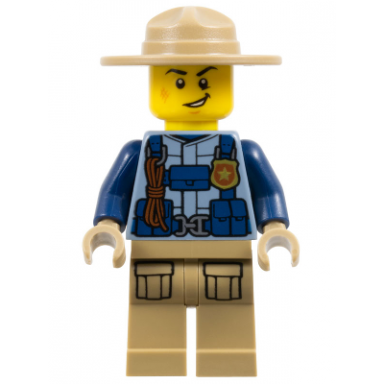 mountain police - officer male jacket with harness dark tan hat