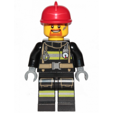 fire - reflective stripes with utility belt red fire helmet goatee