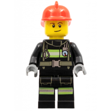 fire - reflective stripes with utility belt red fire helmet lopsided smile