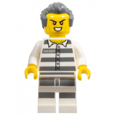 sky police - jail prisoner 50380 prison stripes scowl with teeth dark bluish gray hair with sideburns