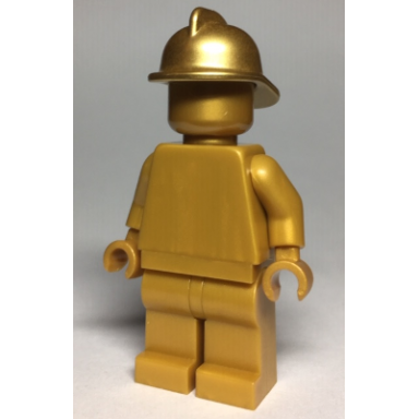 statue - pearl gold with metallic gold fire helmet