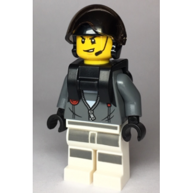 sky police - jail prisoner jacket over prison stripes neck bracket for parachute
