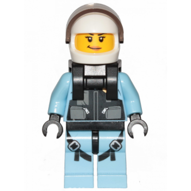 sky police - jet pilot female with neck bracket for jet pack