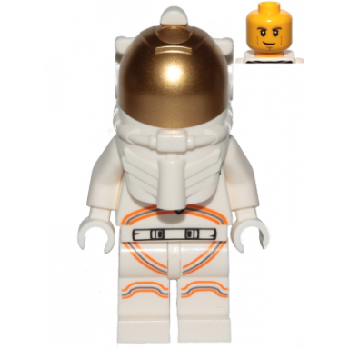 astronaut - male white spacesuit with orange lines smirk cheek lines black and dark tan eyebrows