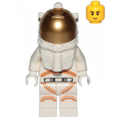 astronaut - male white spacesuit with orange lines smirk cheek lines black eyebrows