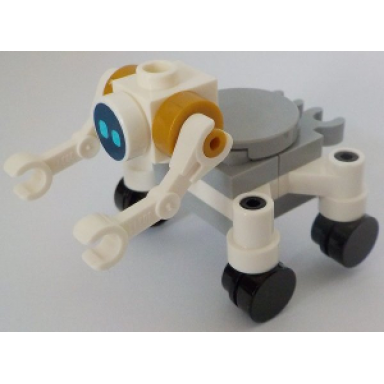 city space robot round tiles as wheels medium azure eyes