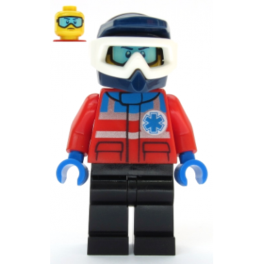 ski patrol member - male dark blue helmet