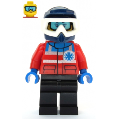 ski patrol member - female dark blue helmet