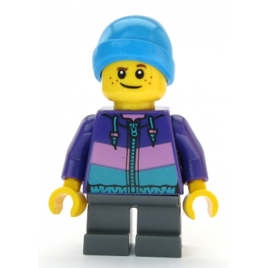 boy - dark purple jacket dark bluish gray short legs dark azure beanie