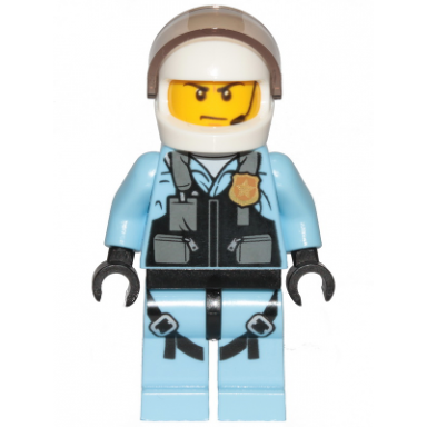 police - helicopter pilot bright light blue jumpsuit