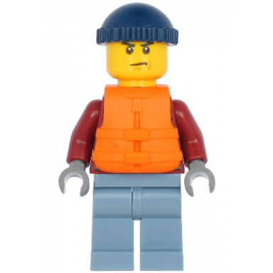 explorer - male dark red hooded sweatshirt sand blue legs dark blue knit cap
