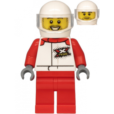 helicopter pilot - white jacket with xtreme logo red legs white helmet